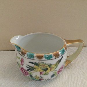 Vintage Handpainted Nippon small milk jar bird and flower design